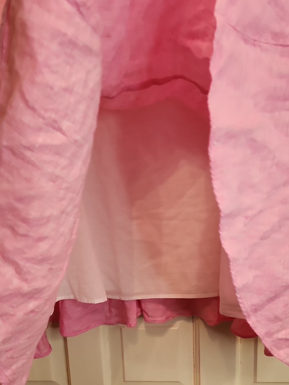 Lilly Pulitzer 100% Linen Pink Collared DRESS With Cotton Lined SLIP ATTACHED - Picture 6 of 8